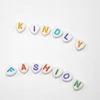 Hot Sale Colorful Acrylic Beads Heart Shaped Letter White Base Alphabet Beads For Kids Bracelet
