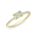 Engagement Ring Rings Engagement Ring Wedding Wedding Gift S925 Pave Diamond Gold Plated Emerald Cut Engagement Ring