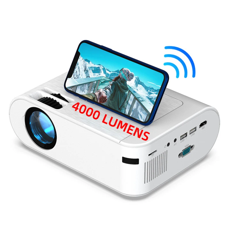 

Salange P62 Home Projector Mirror Version 4000 Lumens Support 1080P Mini Android LED Projector Portable Beamer Proyector