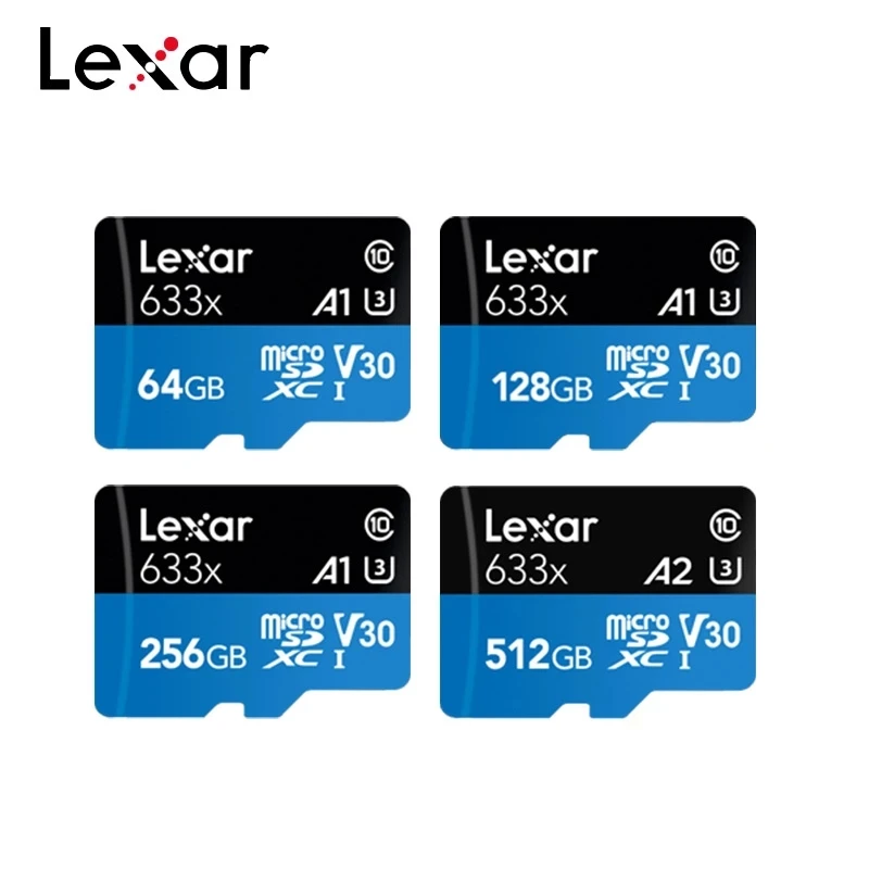 

Lexar 633X sd card 256GB 128GB 64GB 32GB 95MB/s 512GB 100MB/s Memory card Class10 UHS-1 U3 flash Memory Microsd TF Cards