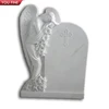 High quality white marble crying angel wing monument tombstone