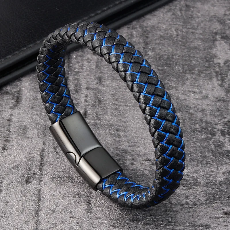 New Fashion Men Jewelry Bracelet Handmade Stainless Steel Magnet Clasp Leather Men Bracelet
New Fashion Men Jewelry Bracelet Handmade Stainless Steel Magnet Clasp Leather Men Bracelet