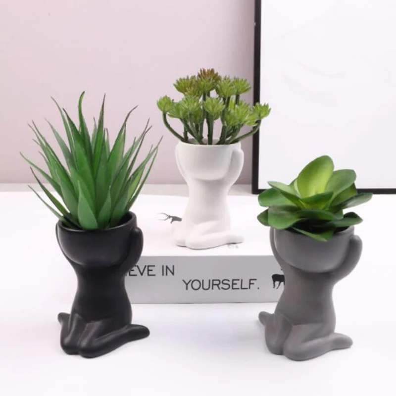 Ceramics Flower Pot Home Decor Small Vase Statue Plant Pot Garden Decoration Human Body Shape
Ceramics Flower Pot Home Decor Small Vase Statue Plant Pot Garden Decoration Human Body Shape