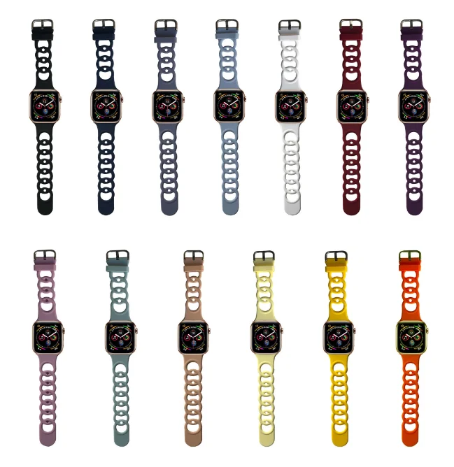 Newest Gourmette Silicone Band for Apple Watch 40mm 41mm 44mm 45m Soft Sport Bracelet Strap for iwatch Series 7 6 SE 5 4 3 2, Black,white,blue,pink,
Newest Gourmette Silicone Band for Apple Watch 40mm 41mm 44mm 45m Soft Sport Bracelet Strap for iwatch Series 7 6 SE 5 4 3 2, Black,white,blue,pink,