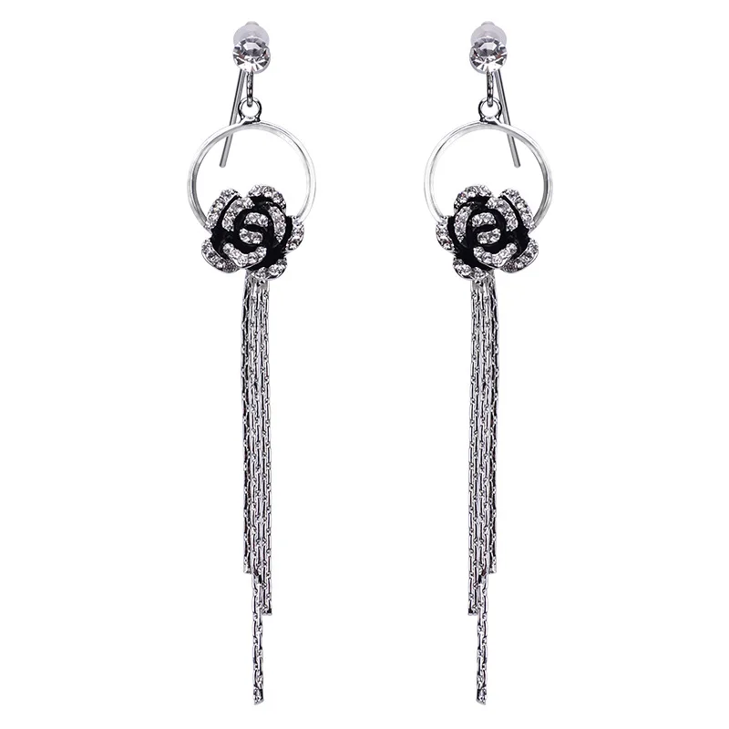 S925 silver needle rose long tassel earrings female charm versatile sweet earrings wholesale
S925 silver needle rose long tassel earrings female charm versatile sweet earrings wholesale