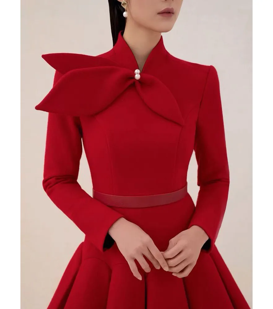 Niche Design Pearl High Waist Elegant Red Dress Women's Clothing 2023 Round Neck Belt Ruffle Long Sleeve Short Women's Dresses
Niche Design Pearl High Waist Elegant Red Dress Women's Clothing 2023 Round Neck Belt Ruffle Long Sleeve Short Women's Dresses