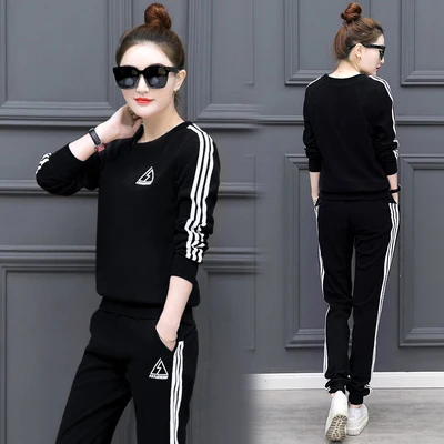 Fall 2020 new large size sportswear 2-piece long sleeve pants side stripe suit for women
Fall 2020 new large size sportswear 2-piece long sleeve pants side stripe suit for women