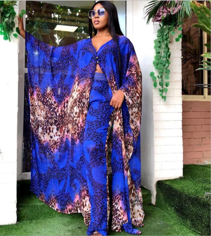H & D African Fashion Women Robe Printed Leopard Print Chiffon Summer Loose Trousers Two-piece Suits
H & D African Fashion Women Robe Printed Leopard Print Chiffon Summer Loose Trousers Two-piece Suits