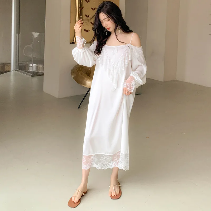 Clothing Manufacturers Custom Long Sleeve Casual Satin Snow White Solid Elegant Women Dresses with Lace Wedding Evening Dress
Clothing Manufacturers Custom Long Sleeve Casual Satin Snow White Solid Elegant Women Dresses with Lace Wedding Evening Dress