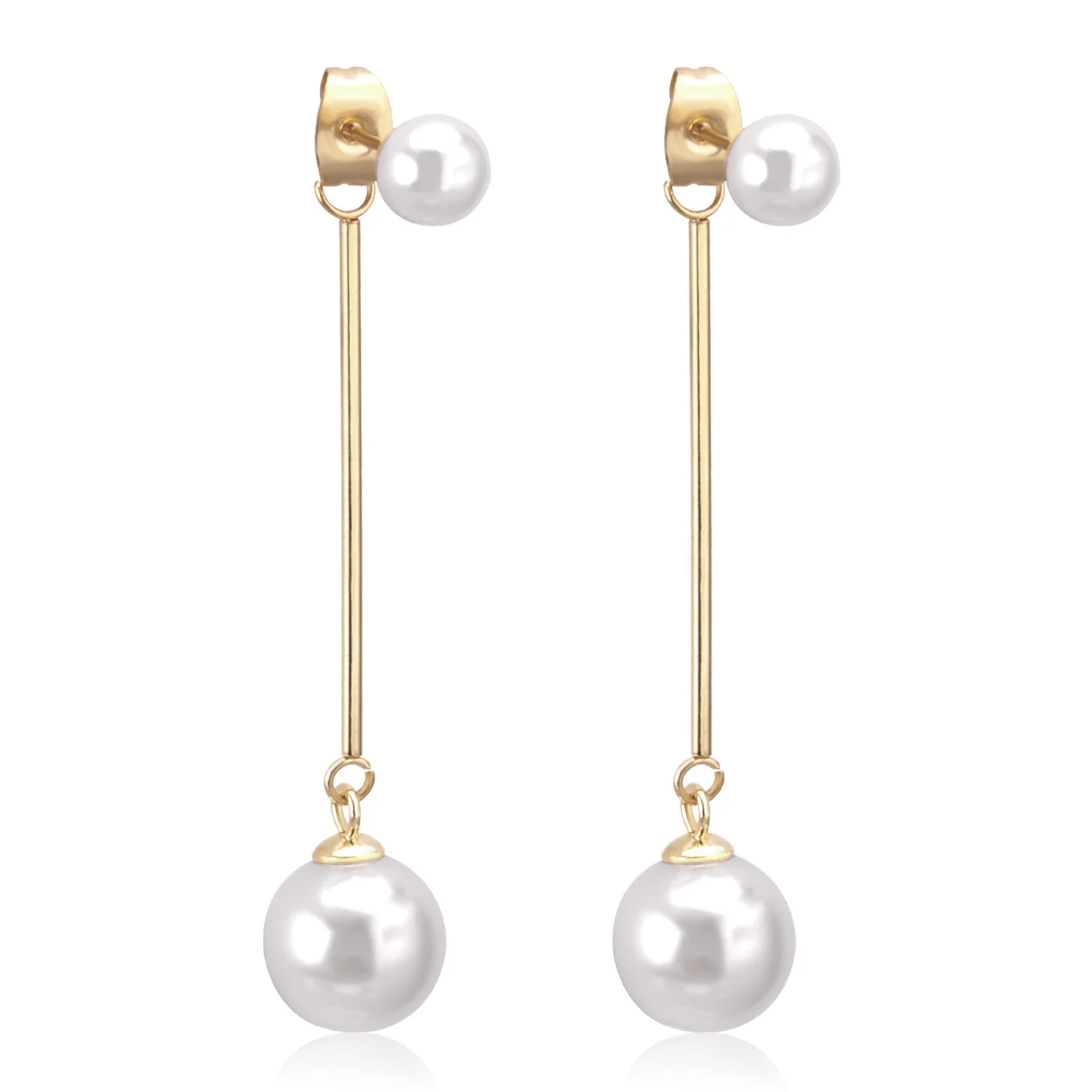Wholesale price gold stainless steel pearl ball jewelry drop earrings for women girl
Wholesale price gold stainless steel pearl ball jewelry drop earrings for women girl
