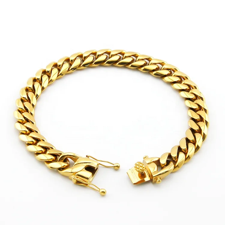 High Polished 18K Gold Plated Stainless Steel Classic Plain 10mm Miami Cuban Link Bracelet
High Polished 18K Gold Plated Stainless Steel Classic Plain 10mm Miami Cuban Link Bracelet