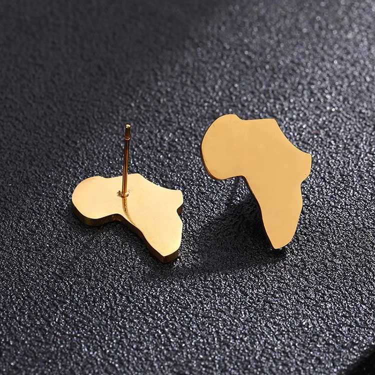 New Trend Simple Glossy Geometric Gold Plated Stainless Steel Africa Map Stud Earrings For Women
New Trend Simple Glossy Geometric Gold Plated Stainless Steel Africa Map Stud Earrings For Women