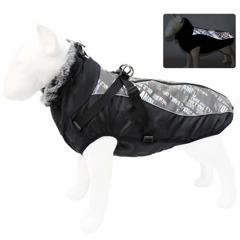 Essential Cloth for dogs in winter Pet Supplies Waterproof Cotton Big Dog Clothes Autumn And Winter Warm Pet Stormsuit, As picture
Essential Cloth for dogs in winter Pet Supplies Waterproof Cotton Big Dog Clothes Autumn And Winter Warm Pet Stormsuit, As picture