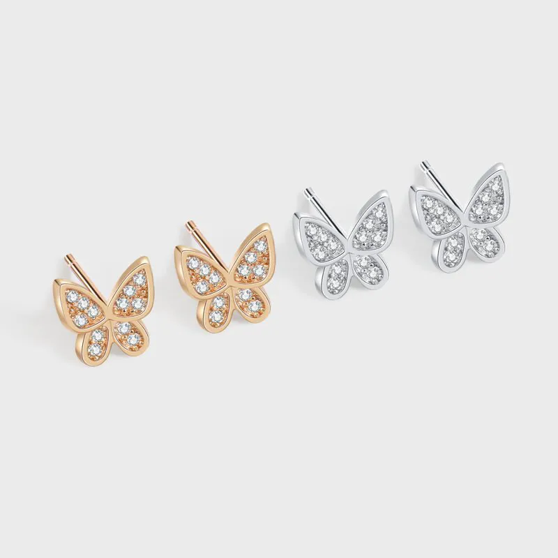 Best Selling 18K Gold Plated Bling CZ Zirconia Butterfly Stud Earrings S925 Sterling Silver Butterfly Earring For Women
Best Selling 18K Gold Plated Bling CZ Zirconia Butterfly Stud Earrings S925 Sterling Silver Butterfly Earring For Women