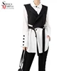 New Korean Style Long Sleeve Solid White Two Piece Set Blouse Shirt Ladies Design Office Suit Shirt With Vest