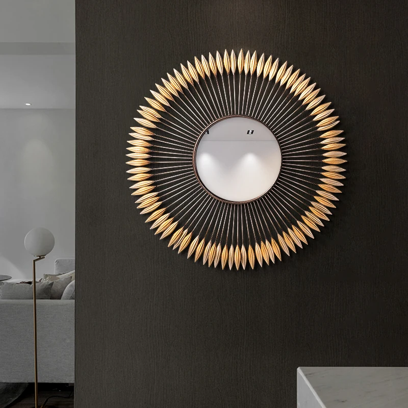 Modern Feather golden color round metal wall mirror,home decor hanging mirror for living room
Modern Feather golden color round metal wall mirror,home decor hanging mirror for living room