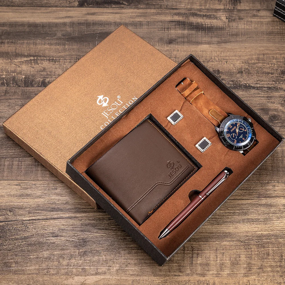 4pcs/set Fashion jewelry luxury business casual men father gift set wallet Cufflinks pen quartz watch set, White/blue/black
4pcs/set Fashion jewelry luxury business casual men father gift set wallet Cufflinks pen quartz watch set, White/blue/black