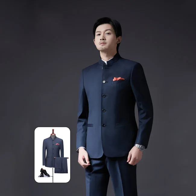 New style Custom spring autumn elegant tunic plus size chinese collar suits for men
New style Custom spring autumn elegant tunic plus size chinese collar suits for men