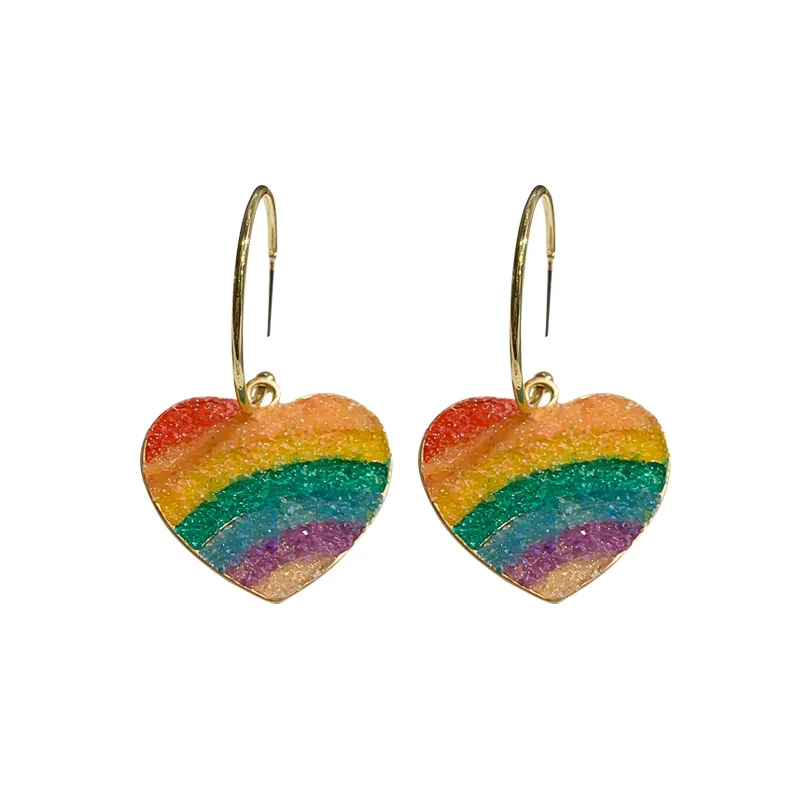 Hypoallergenic 18K Gold Circle Colorful Druzy Heart Earrings Rainbow Heart Hoop Earrings for Valentine Jewelry
Hypoallergenic 18K Gold Circle Colorful Druzy Heart Earrings Rainbow Heart Hoop Earrings for Valentine Jewelry