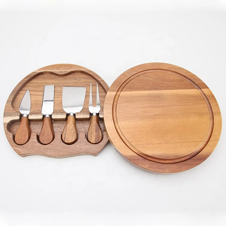 Acacia round shape cheese board, cheese board with knife set, mini cheese gift set, Natural
Acacia round shape cheese board, cheese board with knife set, mini cheese gift set, Natural