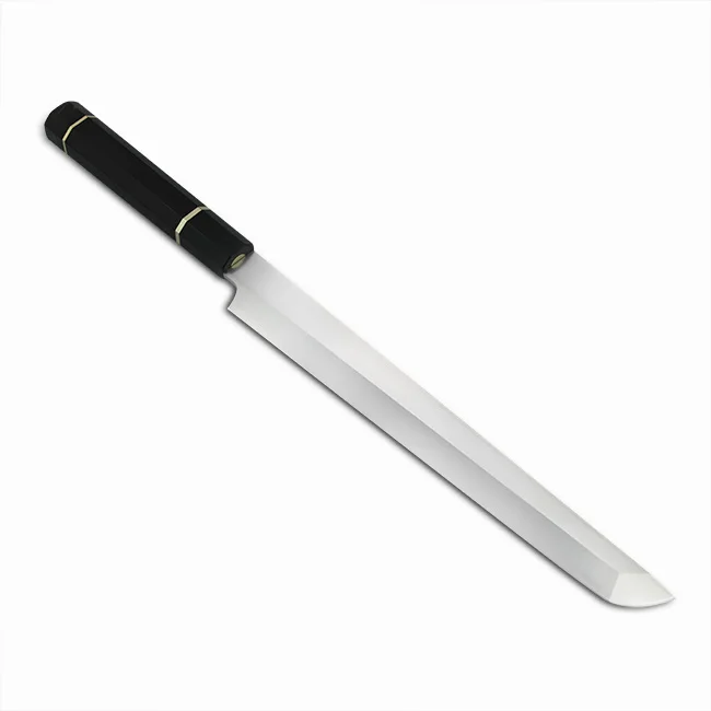 Super Quality High carbon steel 9Cr14MoV Yanagiba Sakimaru knife with black ebony wood handle
Super Quality High carbon steel 9Cr14MoV Yanagiba Sakimaru knife with black ebony wood handle
