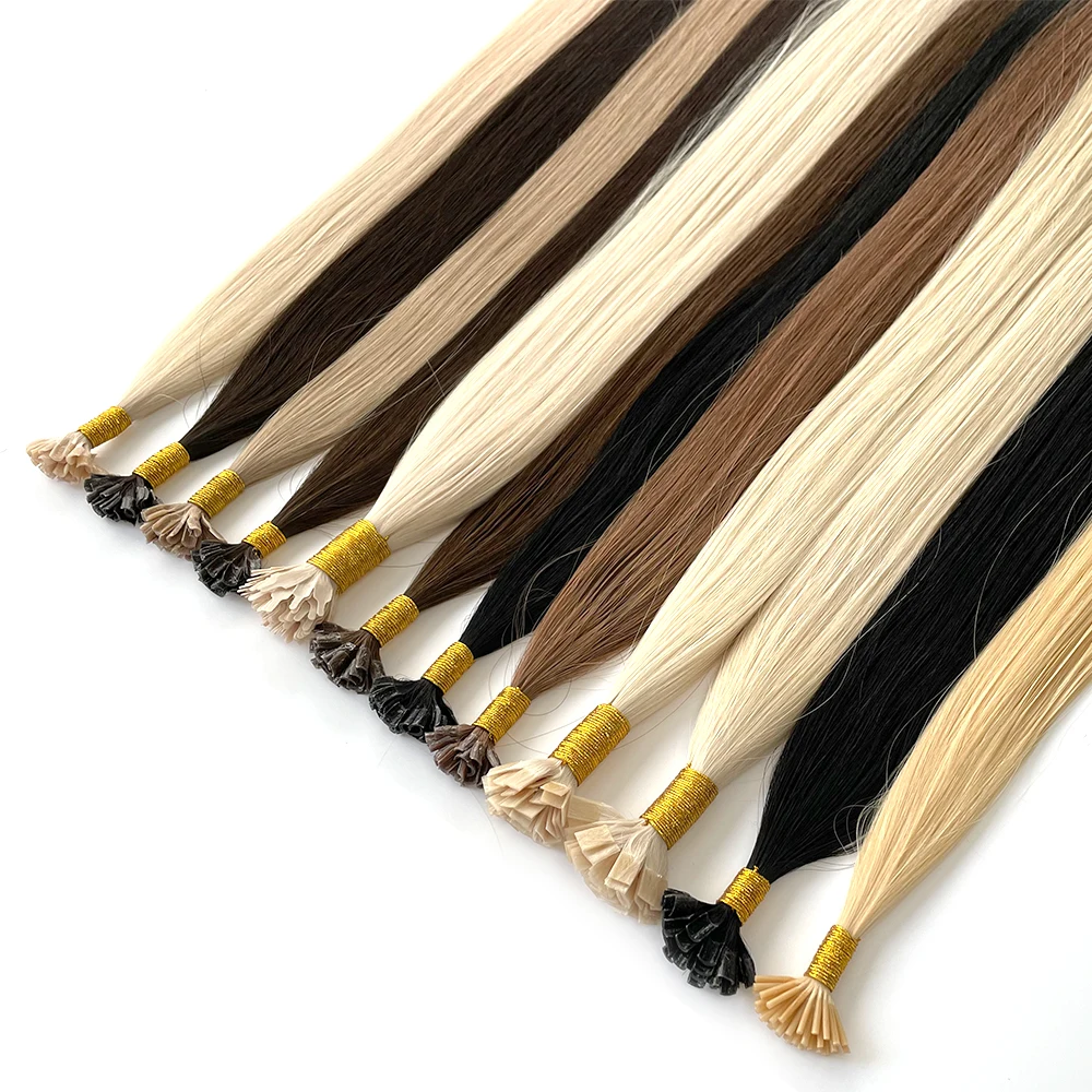 

Hight quality wholesale Russian ombre human remy hair weft bond i tip micro ring keratin prebonded fusion hair extensions