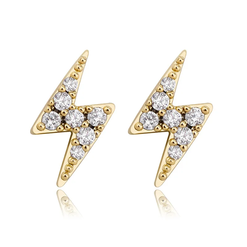 S925 sterling silver micro-inlaid color zircon earrings female Korean version of simple geometric lightning earrings
S925 sterling silver micro-inlaid color zircon earrings female Korean version of simple geometric lightning earrings
