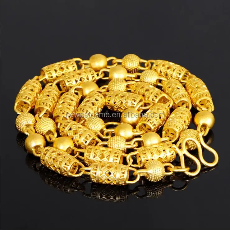 

24k chain FREE SHIPPING Heavy MEN 24K REAL SOLID GOLD FINISH THICK MIAMI CUBAN LINK NECKLACE CHAIN 24k gold plated necklace
