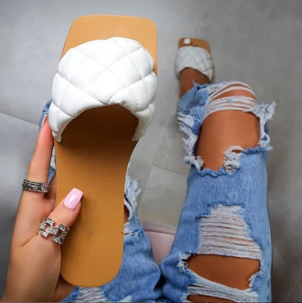 Diamond-shape Flat With Women's Slippers Open toe Causal Women Shoes, Black white gold clear
Diamond-shape Flat With Women's Slippers Open toe Causal Women Shoes, Black white gold clear