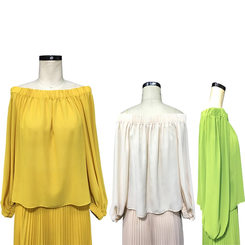 T179-1 Summer High Quality Fashion Elegant Off The Shoulder Chiffon Long Party Casual Women T-Shirt Shirts Blouses Tops
T179-1 Summer High Quality Fashion Elegant Off The Shoulder Chiffon Long Party Casual Women T-Shirt Shirts Blouses Tops