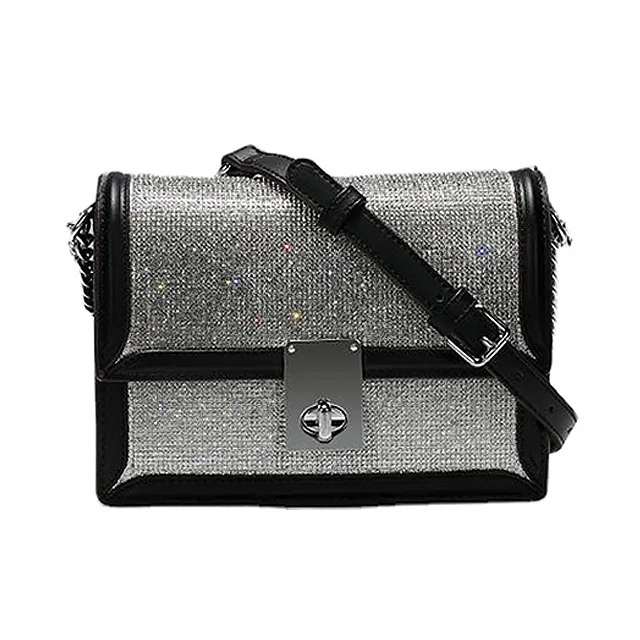 Fashion shoulder ladies bag unique silver smetal chain diamond shineing small square handbags for women elegant female handbag, Blackwhite
Fashion shoulder ladies bag unique silver smetal chain diamond shineing small square handbags for women elegant female handbag, Blackwhite