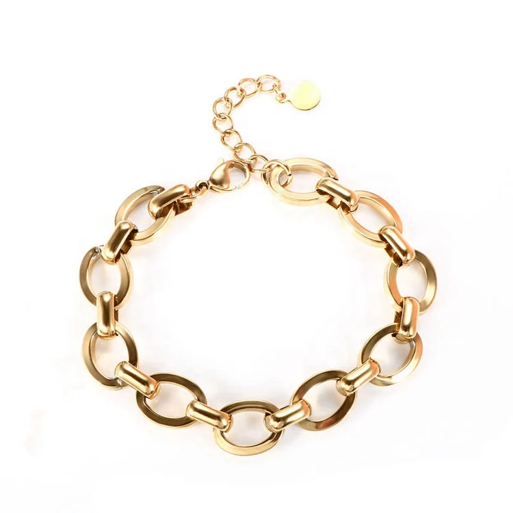 Minimalist Jewelry Stainless Steel Chunky 18K Gold Plated Oval Link Chain Bracelet for Women, Gold, rose gold, steel, black etc.
Minimalist Jewelry Stainless Steel Chunky 18K Gold Plated Oval Link Chain Bracelet for Women, Gold, rose gold, steel, black etc.