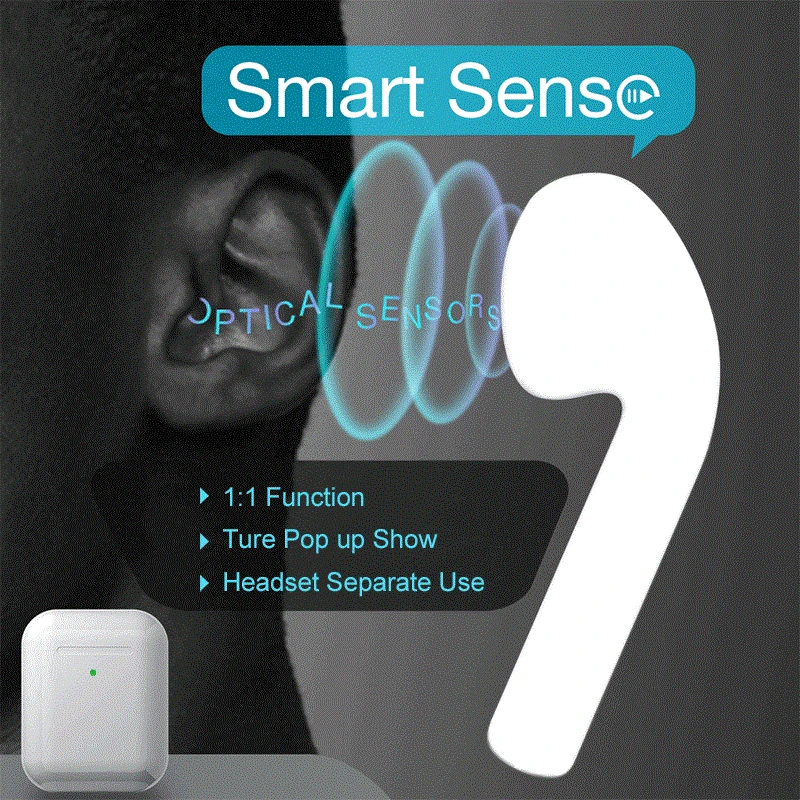 i200/i500/i60/i10/i88 TWS New Arrival i200 tws earphone Wireless Earbuds With Wireless Charge technology for pods2 - ANKUX.COM