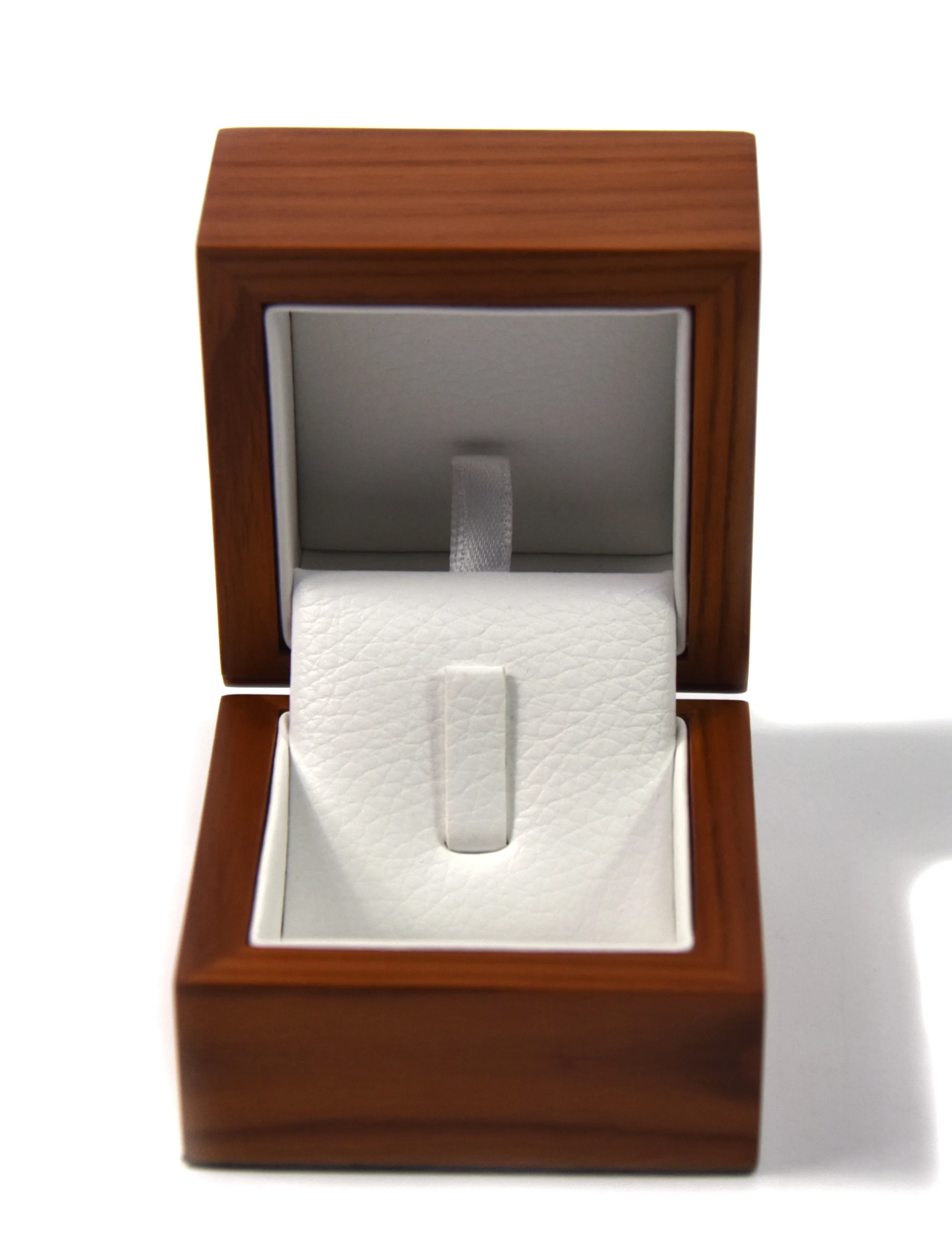 box organizer leather inside custom logo solid wood jewelry ring