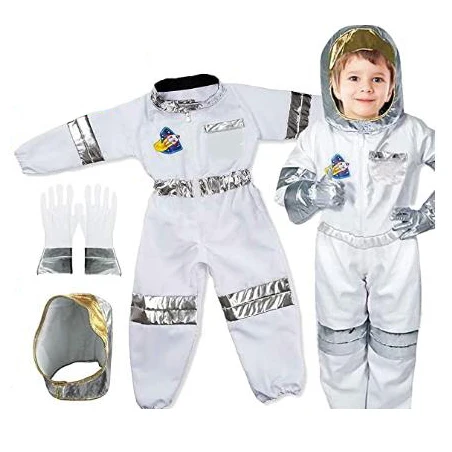 Children's cosplay astronaut space costume kid pretend dress up role play set for halloween party costumes, White
Children's cosplay astronaut space costume kid pretend dress up role play set for halloween party costumes, White