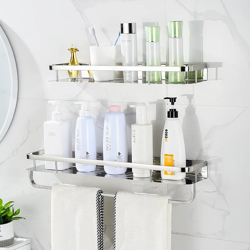 A2817 Kitchen Bathroom Supplies Stainless Steel Shelf Waterproof Spices Rack Hanging Wall Cosmetics Towel Storage Racks, 2 color
A2817 Kitchen Bathroom Supplies Stainless Steel Shelf Waterproof Spices Rack Hanging Wall Cosmetics Towel Storage Racks, 2 color