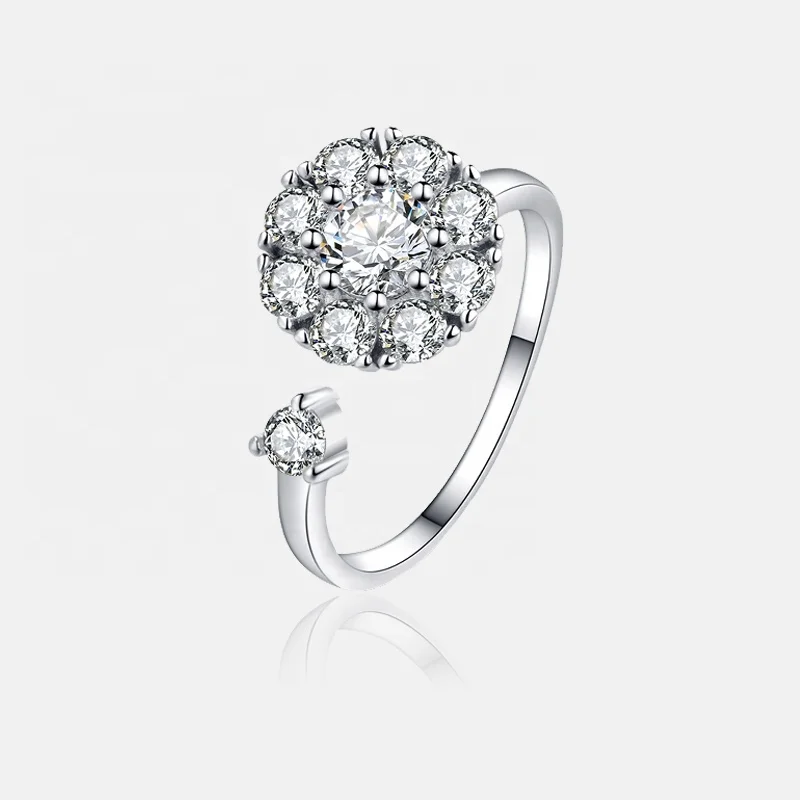 Net Red Tide Simple Fashion Personality Open Diamond S925 Sterling Silver Rotating Ring Female, Picture
Net Red Tide Simple Fashion Personality Open Diamond S925 Sterling Silver Rotating Ring Female, Picture