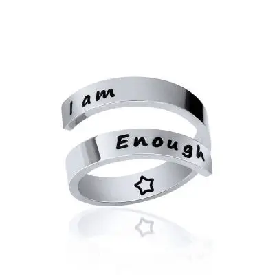 Creative Double Letter Ring I am Enough Titanium Steel Rings Opening Ring For Men Women
Creative Double Letter Ring I am Enough Titanium Steel Rings Opening Ring For Men Women