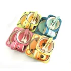Wholesale Biodegradable Eco Friendly Luxury Bamboo Fiber Kid Baby Food Tableware Dinner Plate Dishes Dinnerware Set For Child