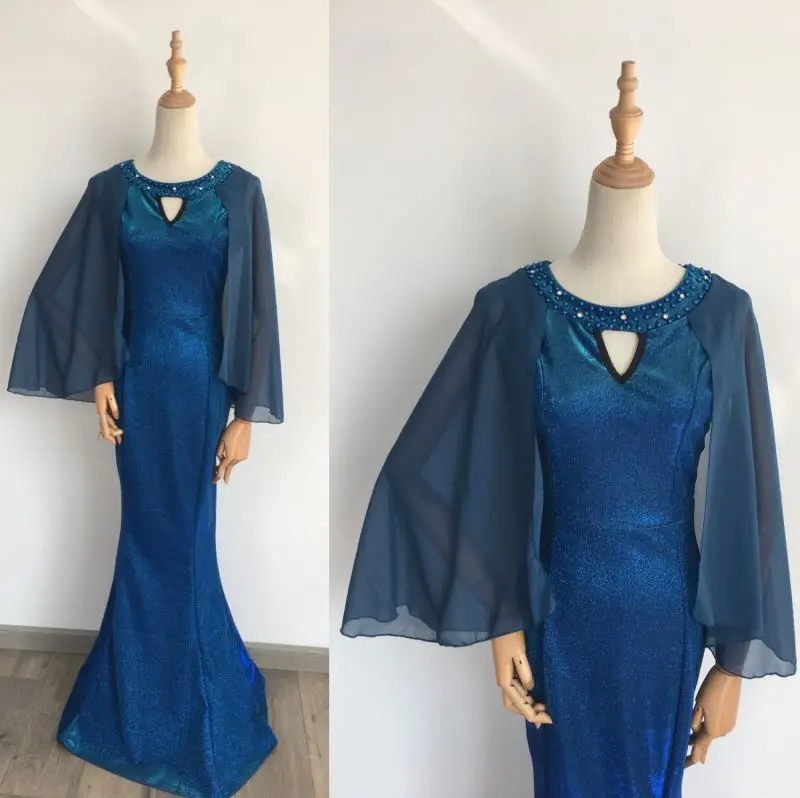 luxury evening dresses long sleeve solid fashion women elegant evening gown dress, Blue
luxury evening dresses long sleeve solid fashion women elegant evening gown dress, Blue