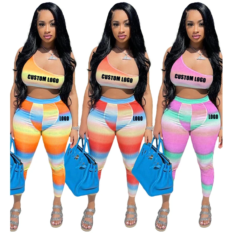 Free Shipping Single shoulder crop top Pants Set Colorblock Women Casual Sport sleeveless ribbing Two Piece Set, Customized color
Free Shipping Single shoulder crop top Pants Set Colorblock Women Casual Sport sleeveless ribbing Two Piece Set, Customized color