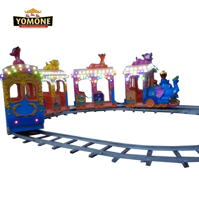 Electric train for kids used amusement park rides elephant track train for sale