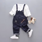 2019 boys clothing autumn winter Children's denim suspenders fashion nova kids wear children's t shirt Baby Boy jeans
