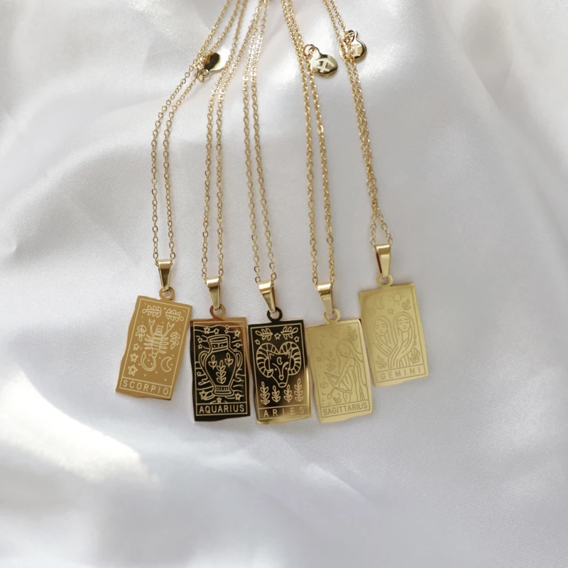 Joolim Jewelry 18K PVD Gold Double Side 12 Zodiac Pendant Necklace Stainless Steel Constellation Necklace Jewelry
Joolim Jewelry 18K PVD Gold Double Side 12 Zodiac Pendant Necklace Stainless Steel Constellation Necklace Jewelry