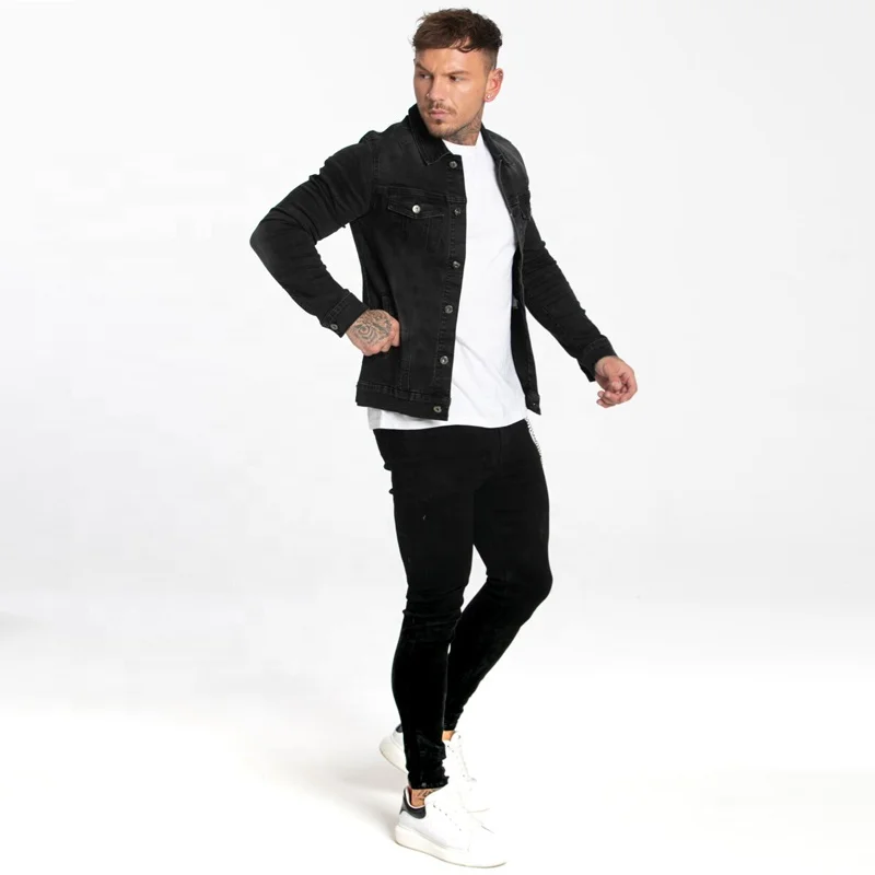 High fashion distressed black DENIM JACKETS high street MENS JACKETS, Black as pictures
High fashion distressed black DENIM JACKETS high street MENS JACKETS, Black as pictures