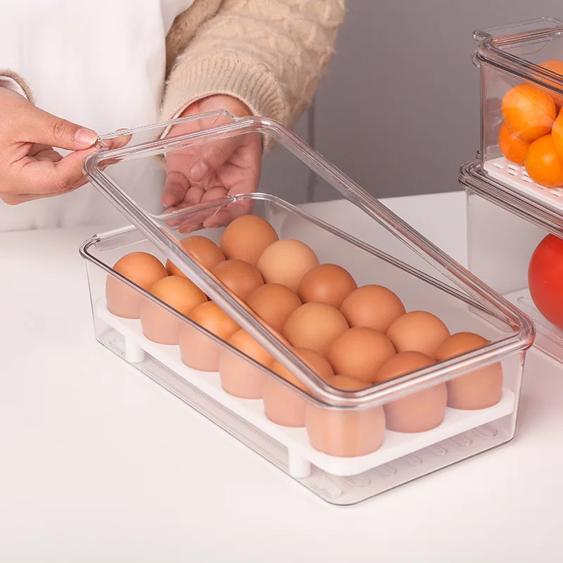 Pantry Organiser Plastic Clear Fridge Storage Box Bin Organizer with Removable 18 Grid Egg Holder Tray
Pantry Organiser Plastic Clear Fridge Storage Box Bin Organizer with Removable 18 Grid Egg Holder Tray