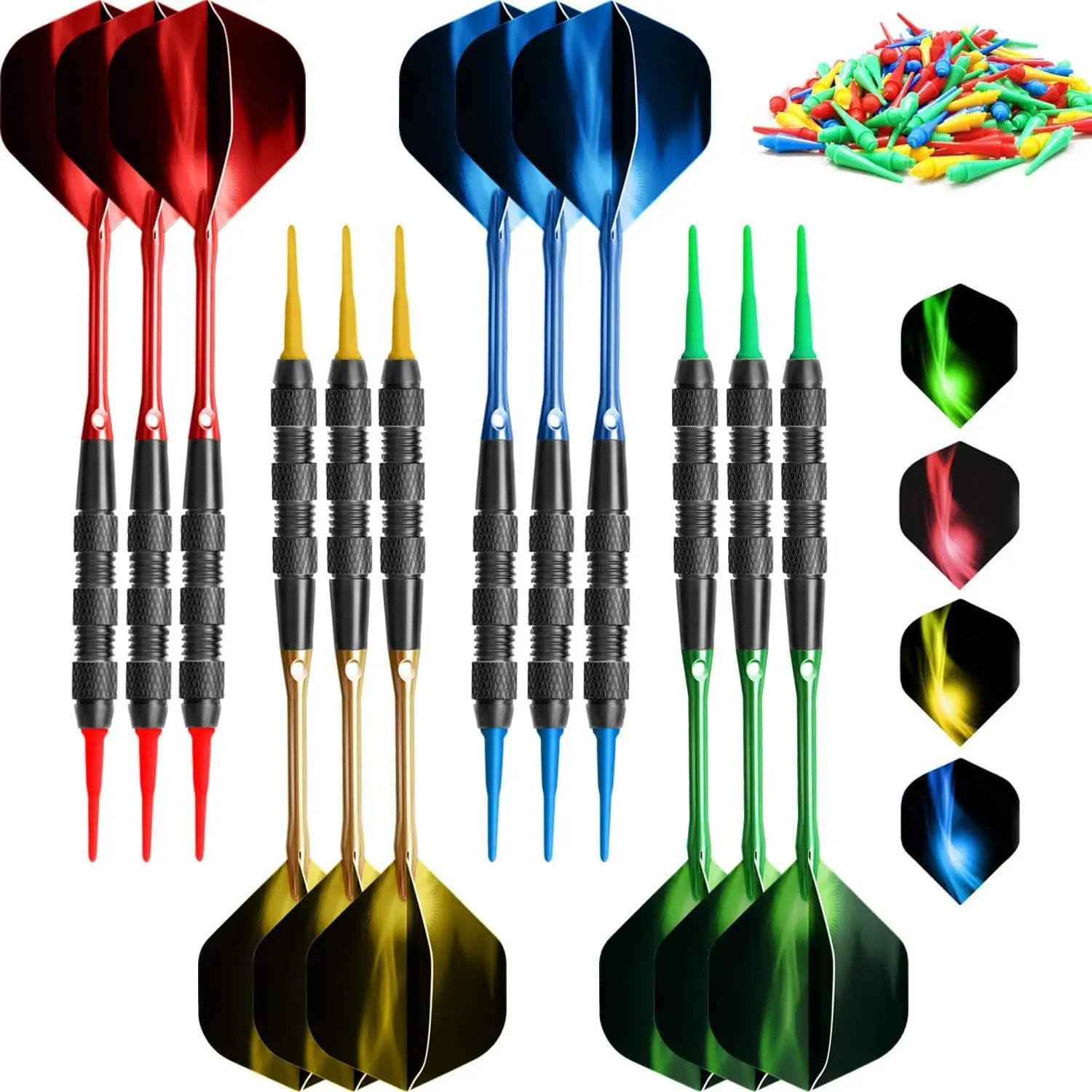 18 Gram Soft Tip Dart Set for Electronic Dart Board, with 120 Dart Tip Point 12 Flight
18 Gram Soft Tip Dart Set for Electronic Dart Board, with 120 Dart Tip Point 12 Flight