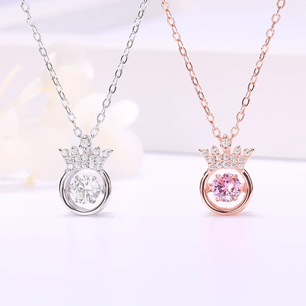 Elegant Valentine's Day Anniversary Gift Crown Cubic Zirconia Sterling Silver Dancing Diamond Necklace Silver Jewelry
Elegant Valentine's Day Anniversary Gift Crown Cubic Zirconia Sterling Silver Dancing Diamond Necklace Silver Jewelry