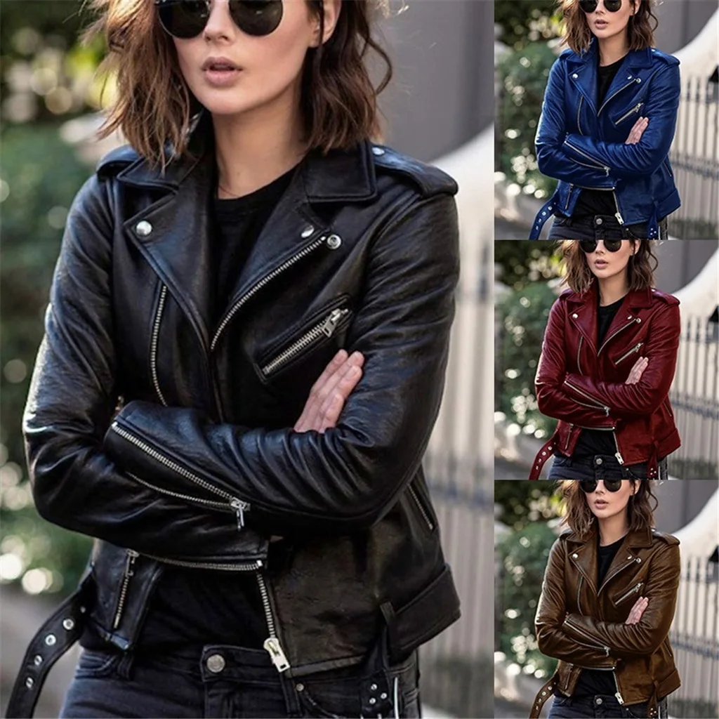 Leather jacket women's 2021 new autumn short PU motorcycle jacket slim winter leather jacket plus size coats, 4 colors
Leather jacket women's 2021 new autumn short PU motorcycle jacket slim winter leather jacket plus size coats, 4 colors