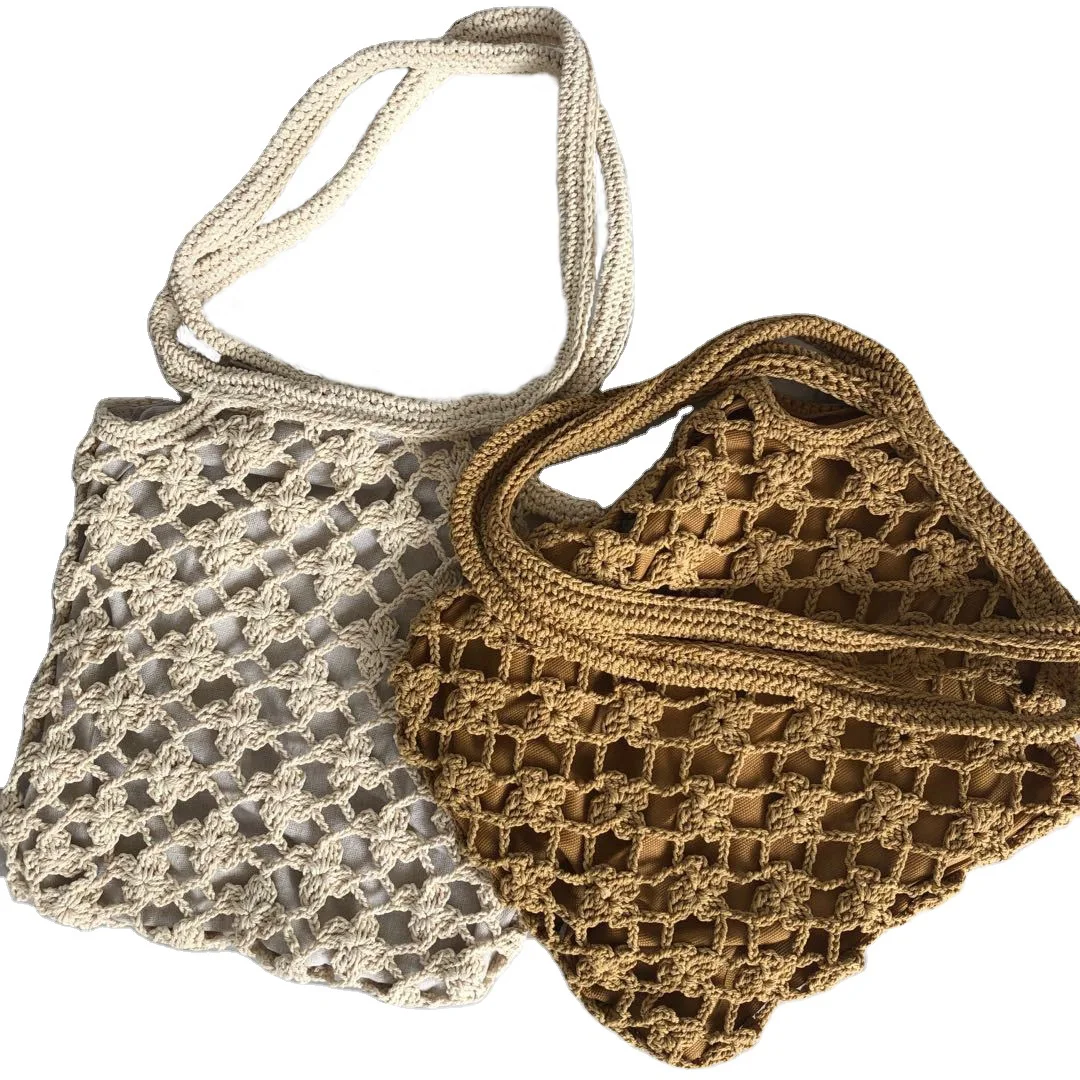Factory direct simple beach messenger women bags ladies fashion cotton mesh handbag, Customizable
Factory direct simple beach messenger women bags ladies fashion cotton mesh handbag, Customizable